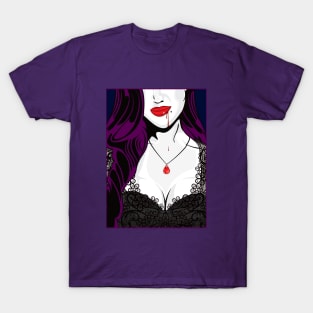 Halloween Vampire Pop Art Girl T-Shirt